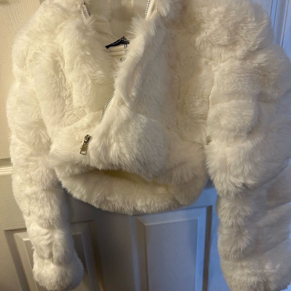 Furry white jacket